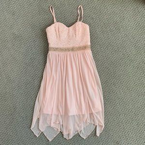 Macy's Prom Homecoming Beaded Dress, Light Pink